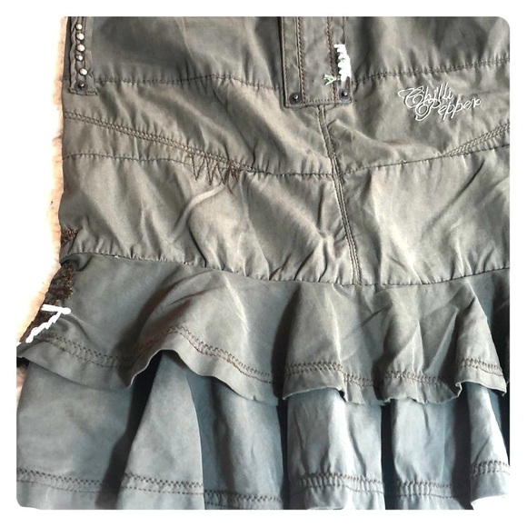 NEW-CHILLI Pepper London Ruffled, Embroidered, Hand Beaded, Studded Mini Skirt - Picture 4 of 14